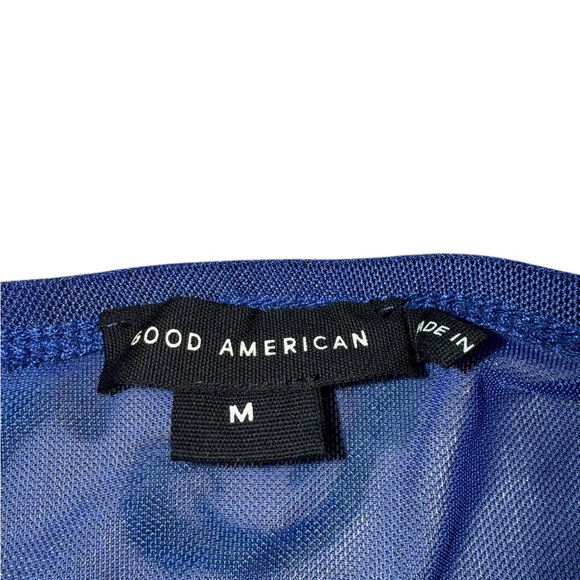 Good American Mesh Ruched Maxi Skirt Capri Blue Size Medium NWOT - Picture 9 of 10